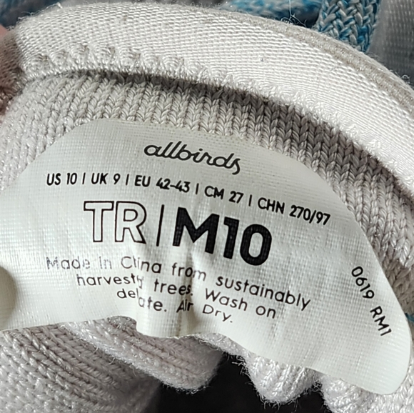 Allbirds Mens Tree Runner White & Blue Sneakers Just Water Collaboration - Picture 8 of 15